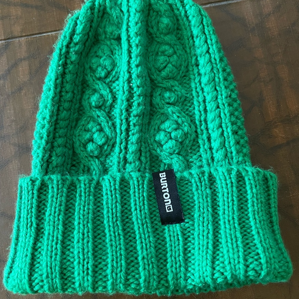 Burton Adult Vibrant Green Cable Knit Hat